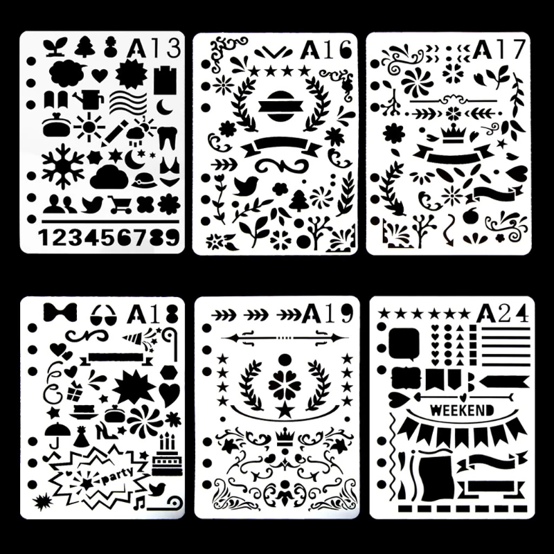 

Bullet Journal Stencil Plastic Planner DIY Craft Drawing Template Diary Decor A5