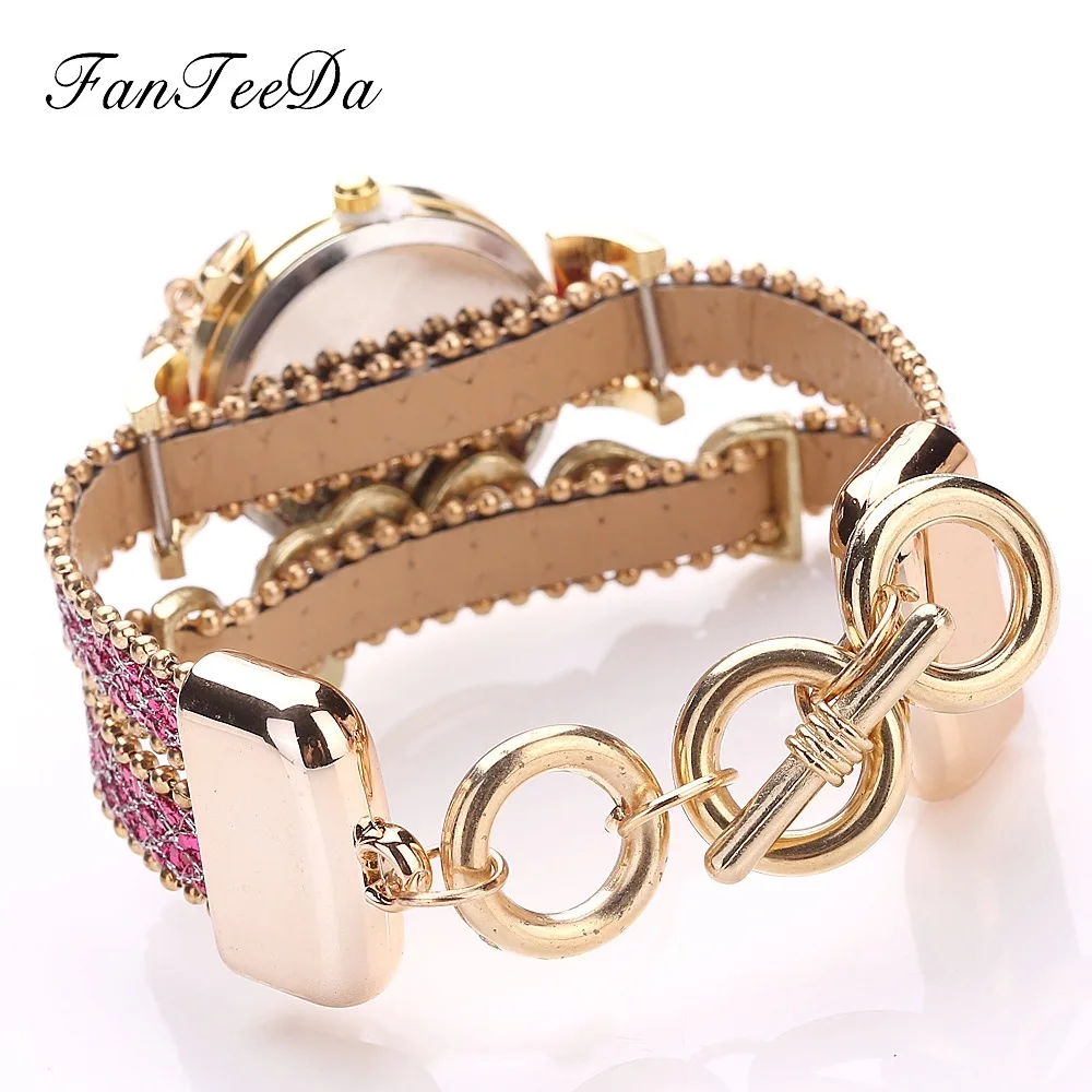 

New Style fanteeda Brand Watch with English Lettered Trend Diamond Set Dial Watch Pendant Watch
