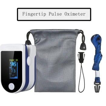 

Portable Blood Saturation Inspector Finger Pulse Tool Oxygen Saturation Monitor Meter Portable Oximetro with Lanyard and Storage