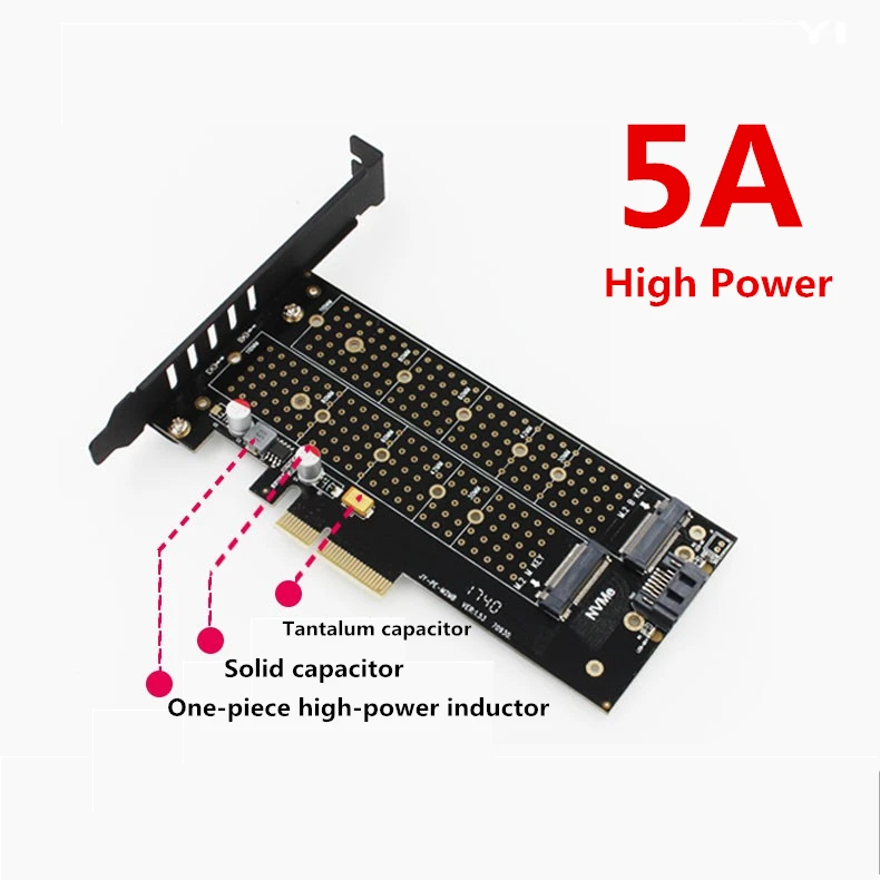M.2 двойной диск карта расширения M.2 Расширенный NVME адаптер NGFF к PCIE3.0 с охлаждающим вентилятором SSD двойной интерфейс адаптер карта