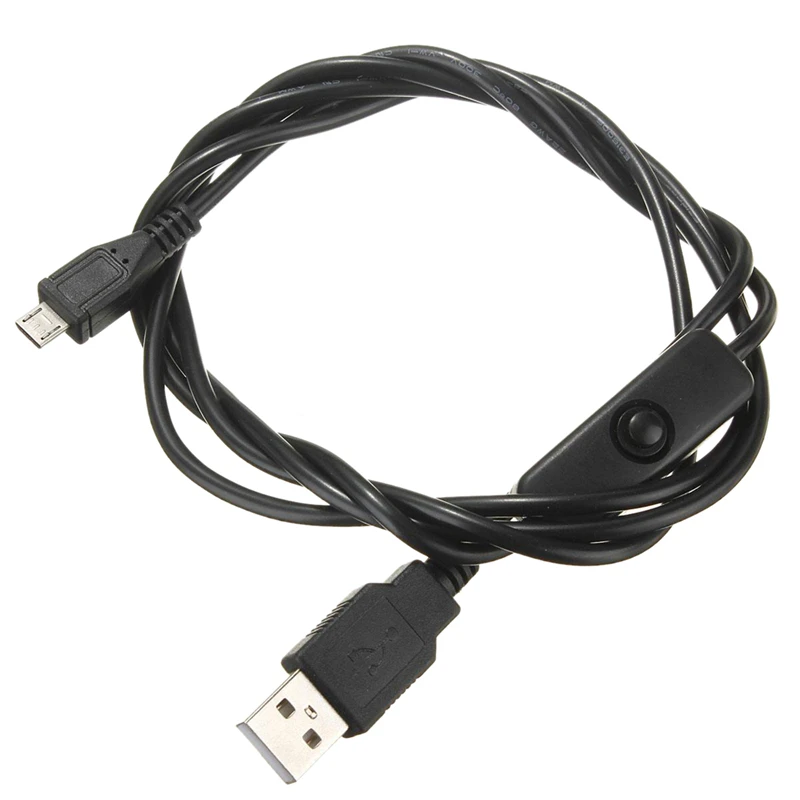 Микро-USB зарядное устройство зарядный кабель питания с переключателем ВКЛ/ВЫКЛ для Raspberry Pi samsung черный