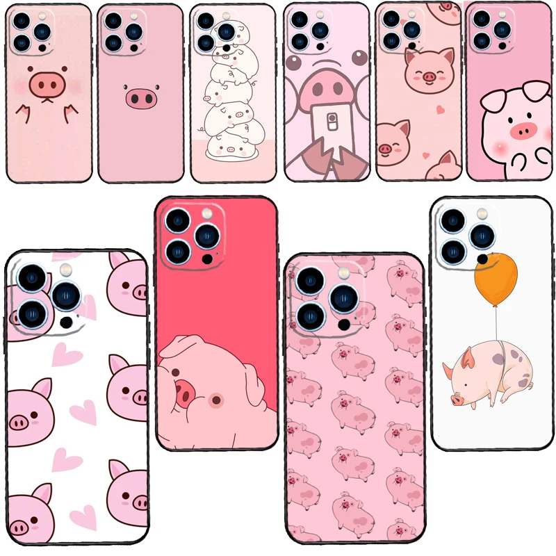 iphone 11 card case Cartoon Pig Piggy Phone Case For iPhone 13 12 11 Pro Max mini SE 2020 X XR XS Max 7 8 Plus Cover Coque iphone xr clear case