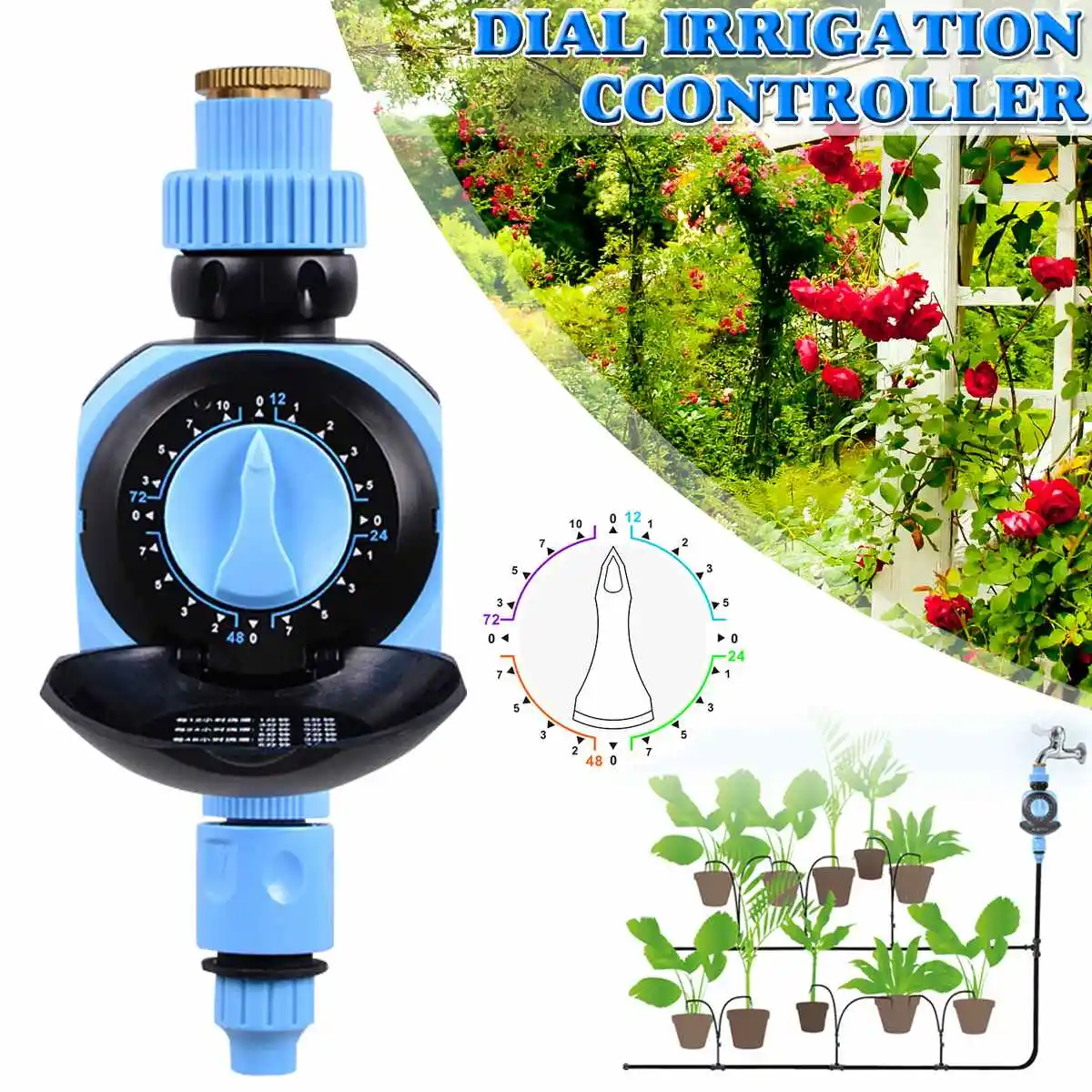 

Automatic Watering Timer Dial Irrigation Controller Timer Plant Water Supply Solenoid Valve Irrigation Timer Garden Tools