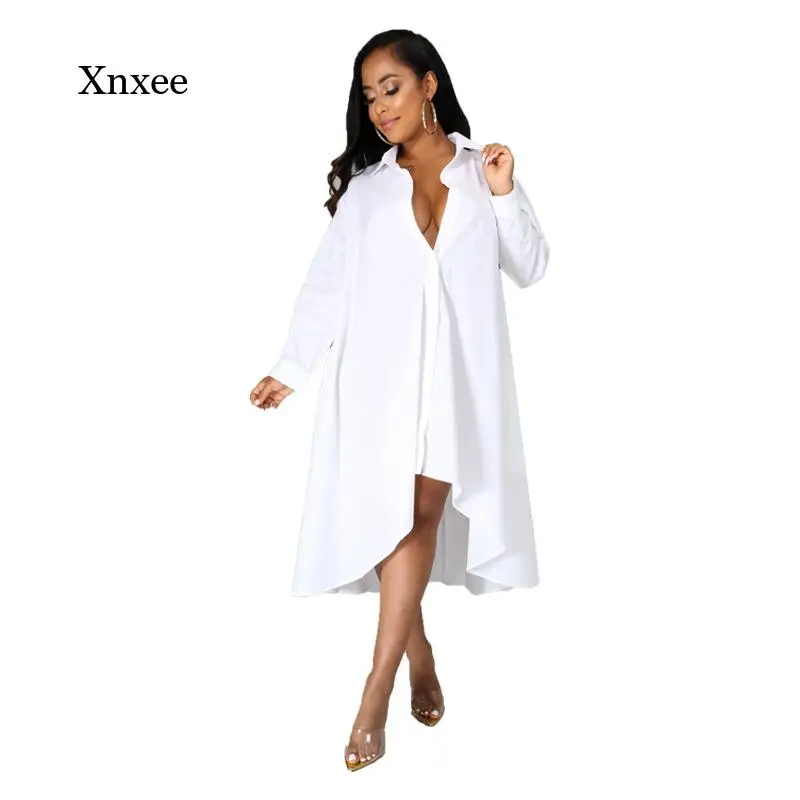 

Spring and Autumn Women's Shirts Casual Solid Color Loose Irregular Long Sleeve Tops Women's Ladies Casual