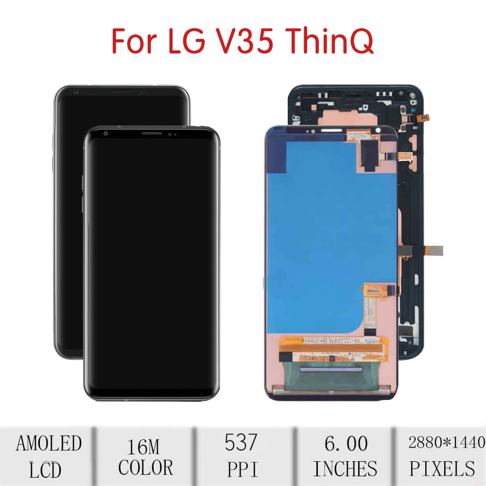 6 “ для LG V35 ThinQ lcd кодирующий преобразователь сенсорного экрана в сборе для LG V35 ThinQ дисплей с рамкой Замена LM-V350 LM-V350N