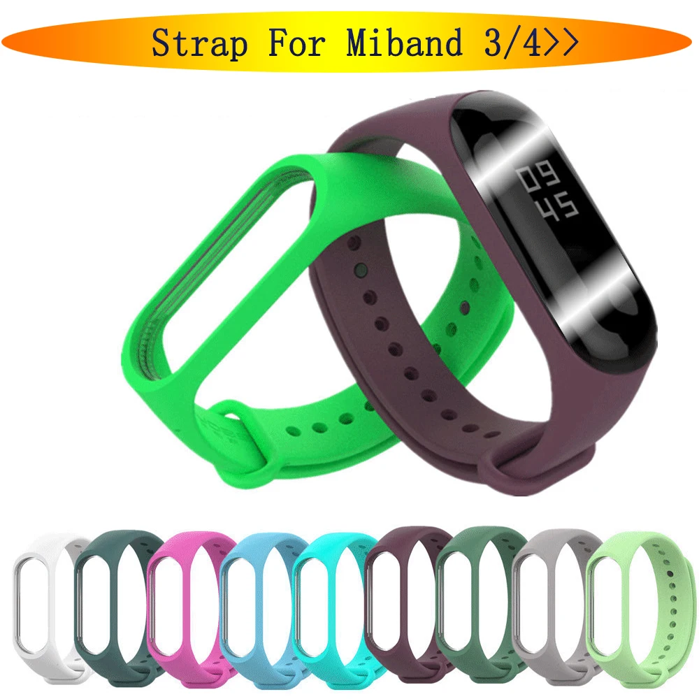 Силиконовый ремешок для Xiaomi Mi Band 3 4 цветные ремешки сменный умного браслета |