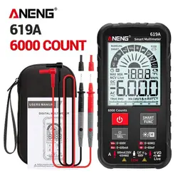 ANENG – multimètre numérique 619A, NCV mètre, testeurs de tension, courants AC/DC, True RMS, 6000 comptes, barre analogique professionnelle 