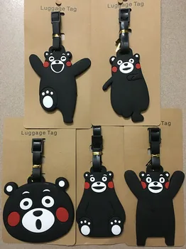 

Cute BLACK BEARS Travel Accessories Cartoon Luggage Tags Silica Gel Suitcase ID Address Holder Baggage Boarding Portable Label