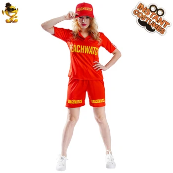 

Beach Watch Rescue Woman's Costume Carnival Fancy Dress Cosplay Lifeguard Costume With Hat