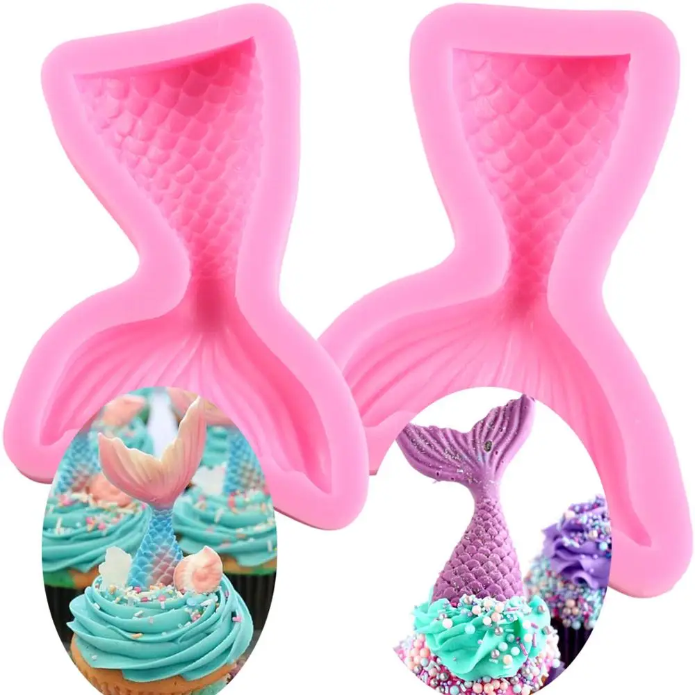 

Mermaid Tail Silicone Molds DIY Party Cupcake Topper Fondant Cake Decorating Tools Candy Polymer Clay Chocolate Gumpaste Mould