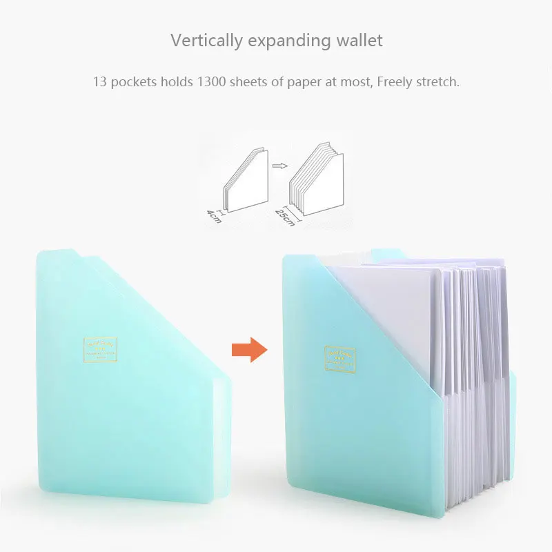 Office Expanding Wallet Erectable file folder Frosted PP cover Document organizer Folder A4 2 colors office supplies | Канцтовары для