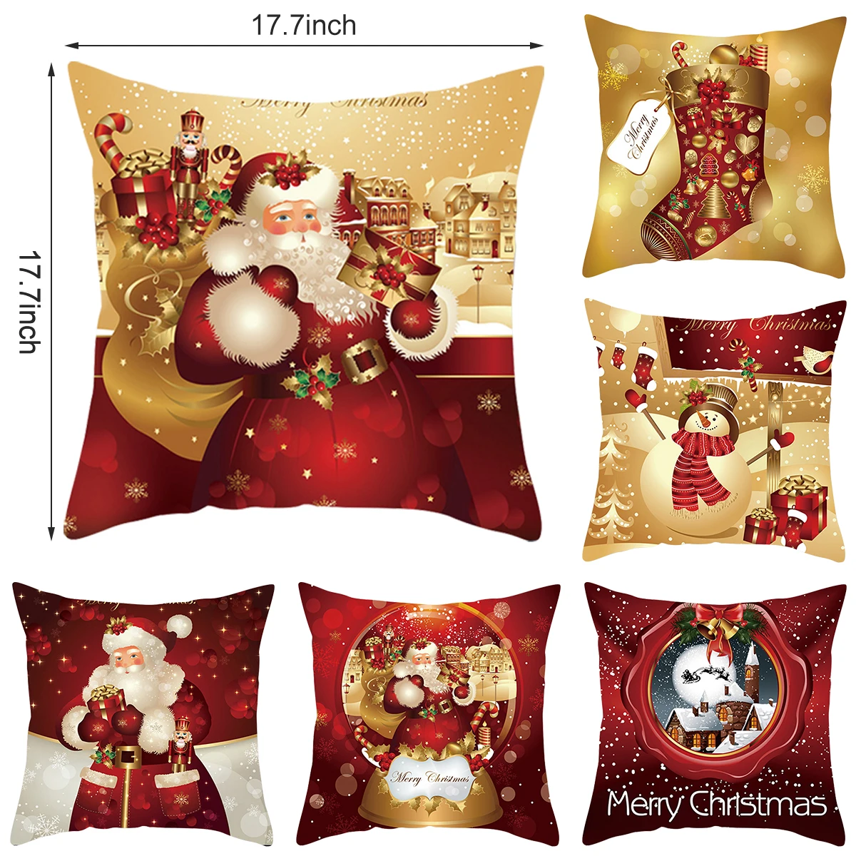 45cm Christmas Cushion Cover Merry Christmas Decor For Home 2023 Christmas Ornaments Navidad Noel Xmas Gifts Happy New Year 2024 images - 6