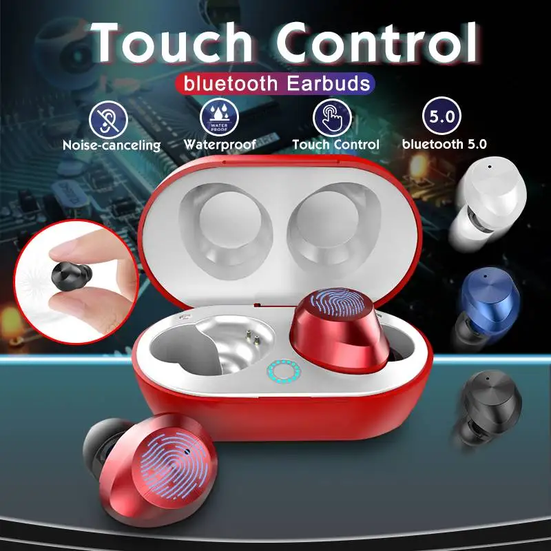 Автоматическое Сопряжение TWS bluetooth 5,0 беспроводные наушники Smart Touch управление наушники с шумоподавлением HiFi настоящие беспроводные наушники
