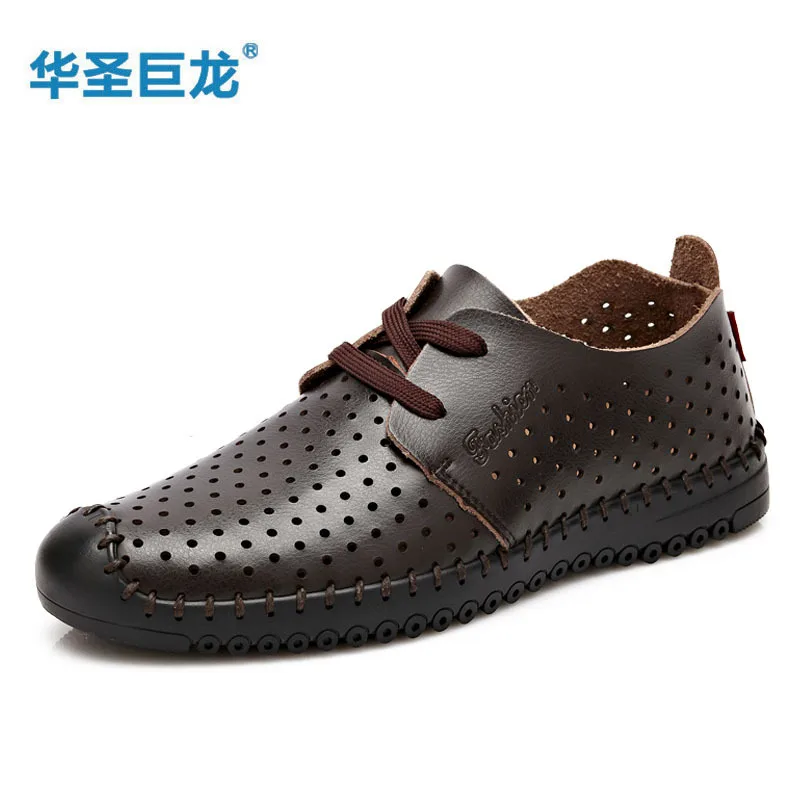 

2018 Autumn New Style MEN'S SHOES Porous Shoes Genuine Leather Handmade Dad Shoes Breathable Trend MEN'S Casual Shoes