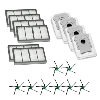 

8 Side Brush + 6 Filter Suitable + 4 Dust Bag for IROBOT ROOMBA S9 S9+ ing Robot Vacuum Cleaner Accessories