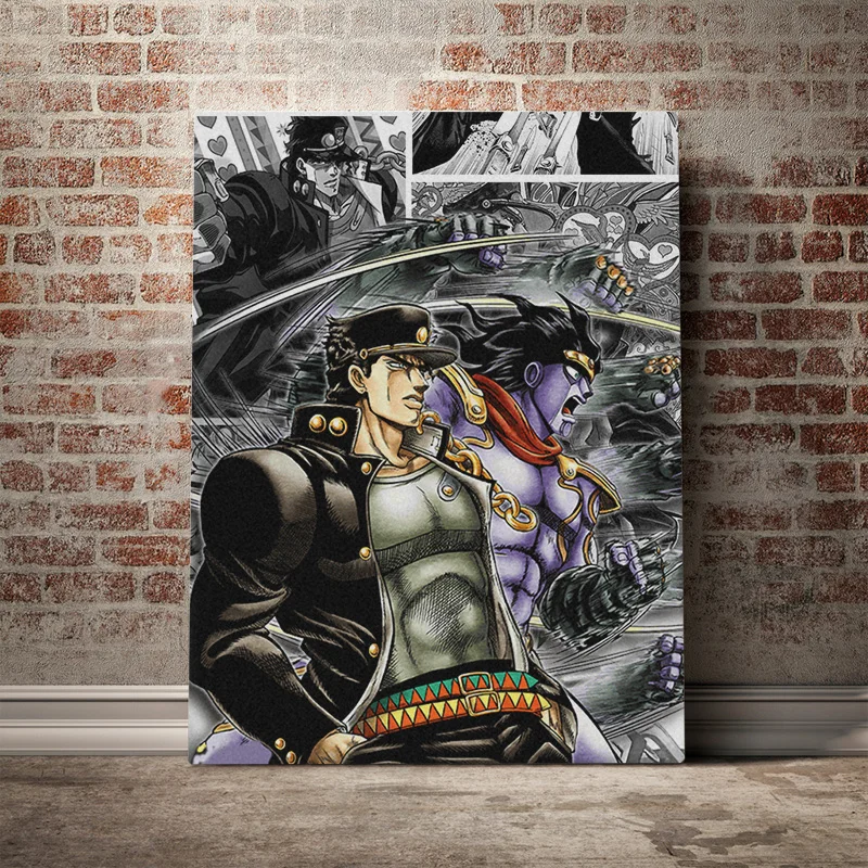 Jotaro Kujo Star Platinum JoJo's невероятные рамки холст постер картина настенное Искусство