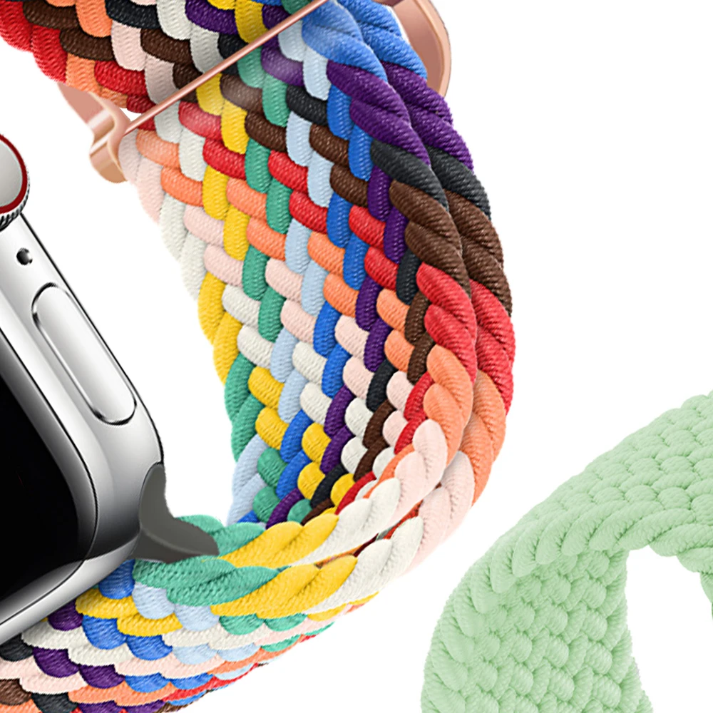 Плетеный браслет Pride Solo для Apple Watch Se эластичный ремешок 44 мм 40 браслеты