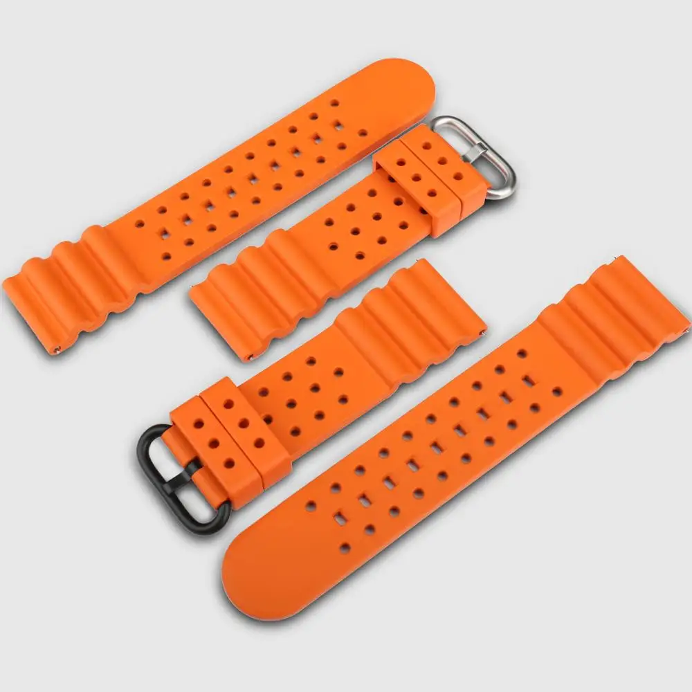 MAIKES Quality Fluorine Rubber Watchbands 20mm 22mm 24mm Quick Release Bar Sport Watch Band Suitable For Each Brand Watch Strap
