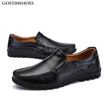 

Men Shoes Luxury Black Men Penny Loafers Moccasins Designer Casual Shoes British Style Genuine Leather Full Grain Leather Summer