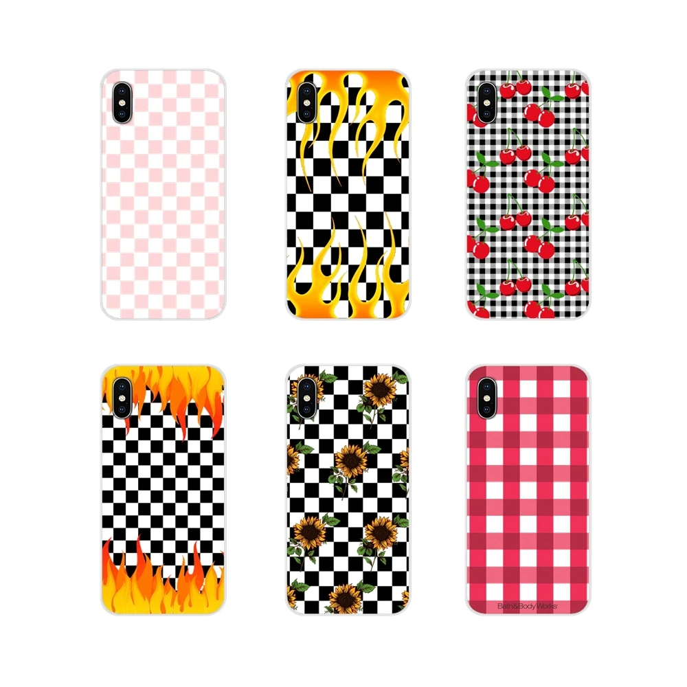 

Checkered Checkerboard Flame Accessories Shell Case For Huawei G7 G8 P8 P9 P10 P20 P30 Lite Mini Pro P Smart Plus 2017 2018 2019