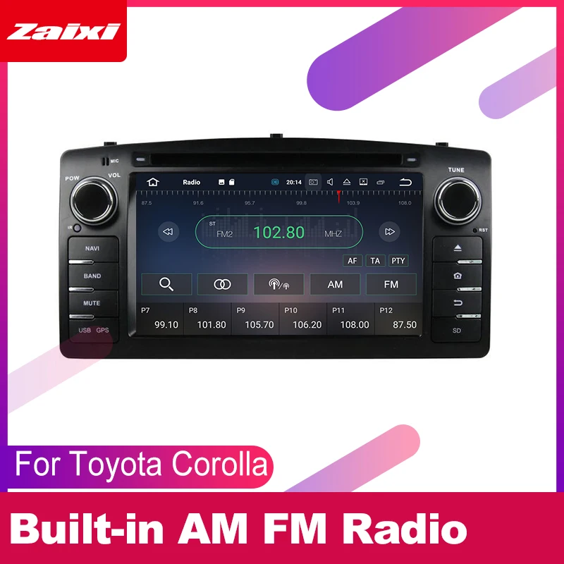 ZaiXi android автомобильный dvd gps мультимедийный плеер для Toyota Corolla 2004 ~ 2012 Навигатор
