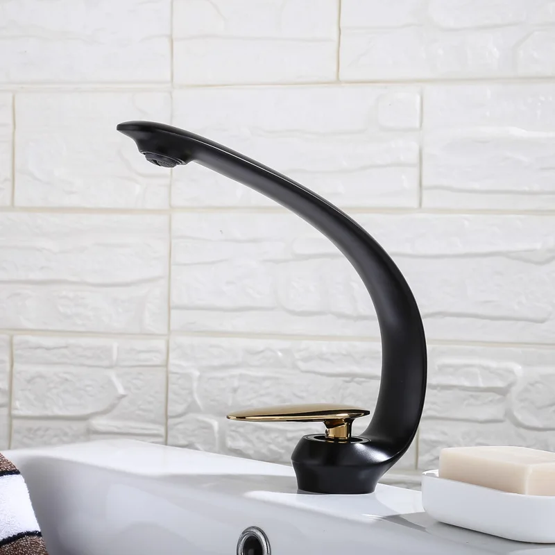 

Copper Hot And Cold Basin Faucet Black And White with Pattern Cool Wash Basin Single Bore Mixing Valve Australia Paleo Ware Manu