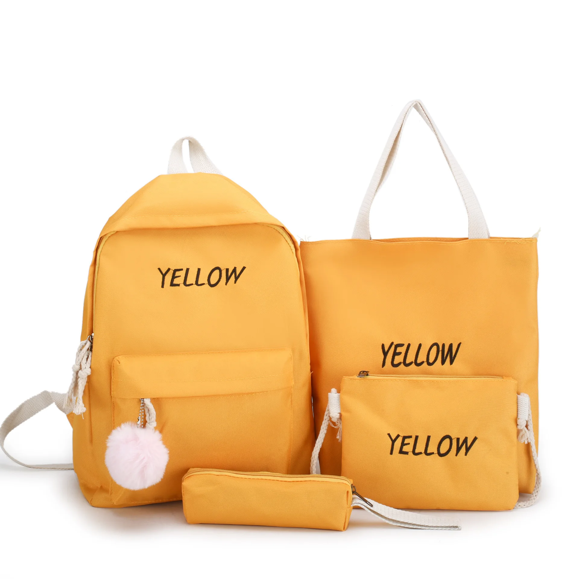 

2019 New Style INS Super Fire High School Schoolbag Campus Backpack Korean-style Picture Backpack WOMEN'S Bag Bag 4 Pieces in a