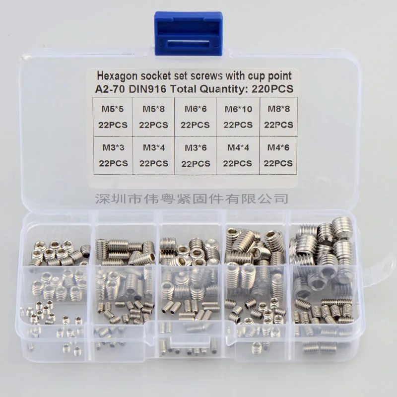 220pcs M3 M4 M5 M6 M8 Stainless Steel 304 Hexagon Adapter Screw Set A2-916 | Обустройство дома