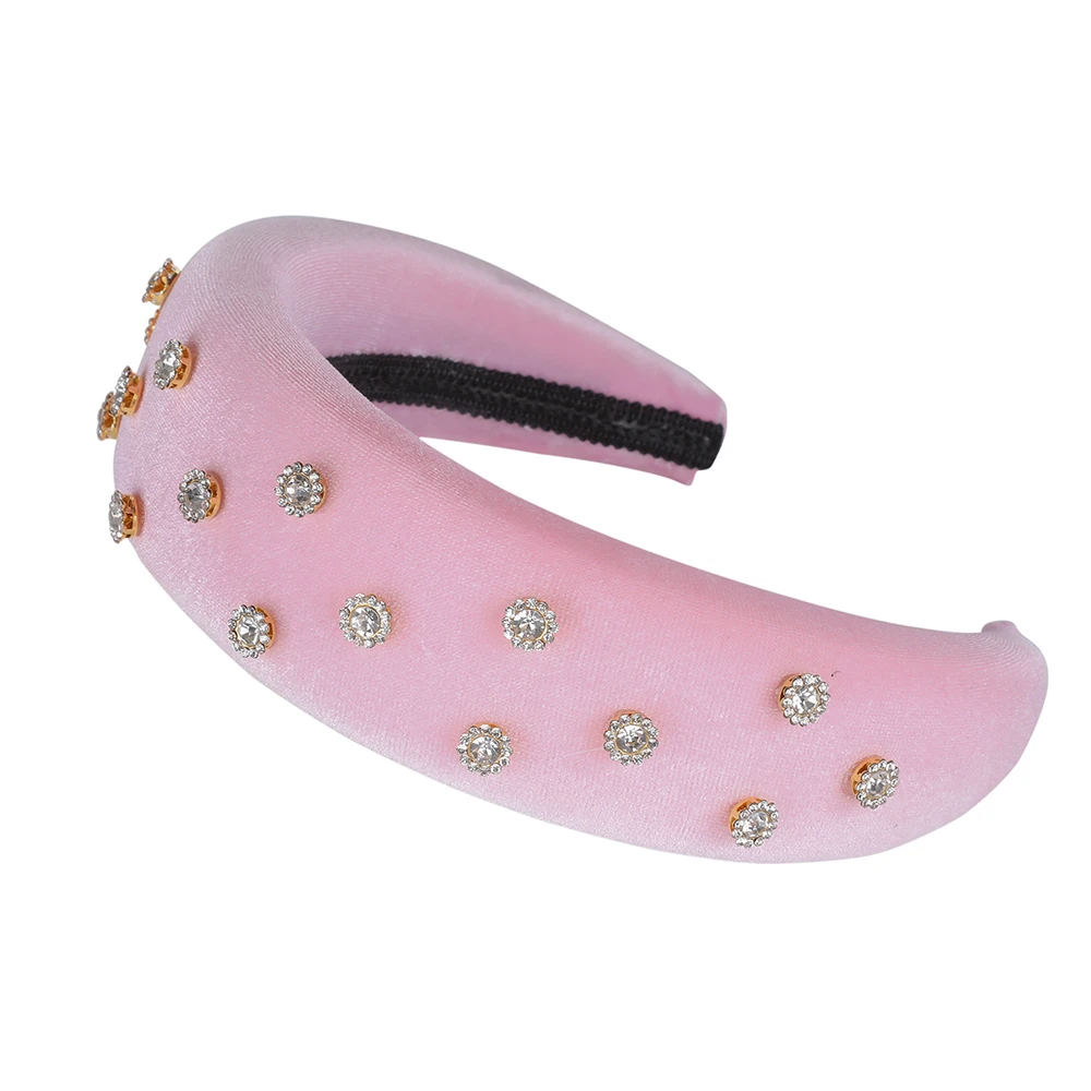 AWAYTR New Retro Velvet Sponge Rhinestone Hairband For Women Padded Headband Girls Hair Accessories Hair Jewelry Free Shipping