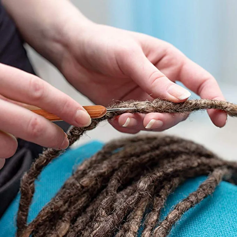 2 упаковки бамбуковые дреды вязаные крючком Крючки Locs Волосы ткацкая игла 0,75 мм крючком крюк замок сталь дреды инструменты для косы ремесло