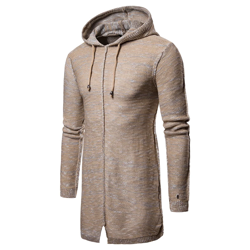 Мужской Повседневный тонкий свитер с капюшоном kintwear Модный осенне-зимний пуловер для мужчин s Homme однотонные свитеры для отдыха пальто