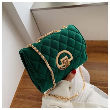 

Women Shoulder Bags Pu Leather Crossbody Bags For Female Vintage Fashion Female Plaid Square Handbag Lock Chain Messenger Bags