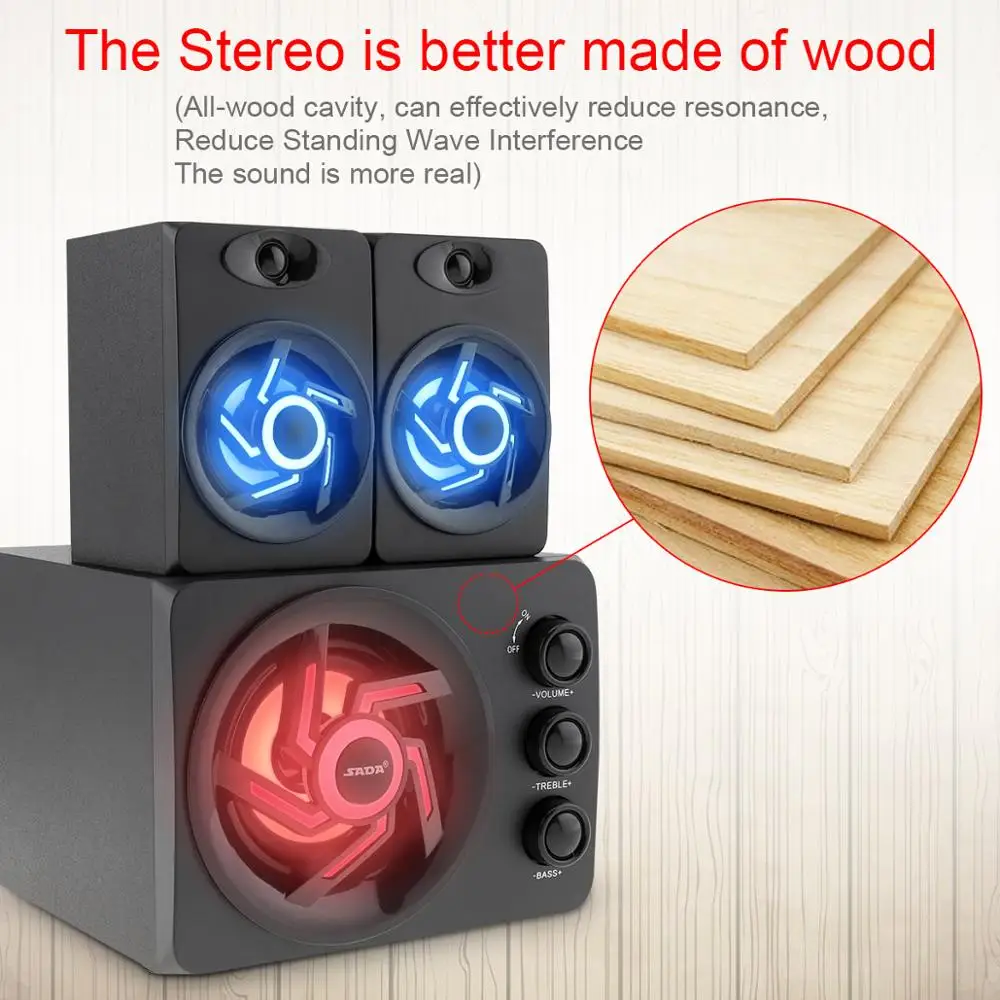 Bluetooth Колонка SADA настольный компьютер деревянная/АБС система с подсветильник кой