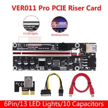 Riser V011 Pro – carte PCI Express X16, adaptateur usb 3.0 PCIE 1X à 16X Riser pour carte vidéo GPU, connecteurs de minage, 1 à 3 pièces