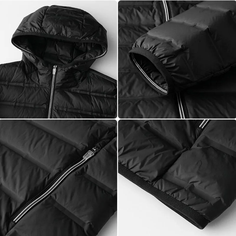 New Autumn Winter Men Duck Down Jacket Ultra Light Thin Plus Size 6XL 7XL 8XL Spring Jackets Men Stand Collar Outerwear Coat