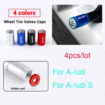 

Car Styling 4Pcs Wheel Tire Valve Caps Stem Case for Audi S Line A3 A4 B5 B7 B9 A5 A6 C5 C6 C7 A7 Q3 Q5 Q7 RS3 RS4 RS5