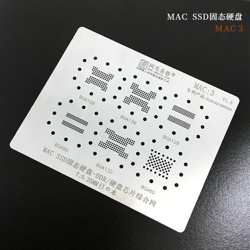 For MACBOOK MAC Pro A2159 A1706 A1707 A1534 Power USB Charging IC CPU/RAM SSD DDR WIFI A1989 A1932 BGA Reballing Stencil MAC1-9For MACBOOK MAC Pro A2159 A1706 A1707 A1534 Power USB Charging IC CPU/RAM SSD DDR WIFI A1989 A1932 BGA Reballing Stencil MAC1-8    welding rod holder Welding & Soldering Supplies