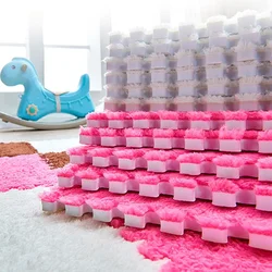 1pcs 30*30cm Tiled Carpet Bedroom Household Block Puzzle Matte DIY EVA Foam Floor Mat Tatami Long Hair Villi Shaggy Plush rugs