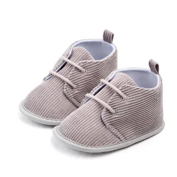 

solid lace-up newborn shoe for baby boy and girl autumn winter plus cotton toddler slippers soft bottom keep warm