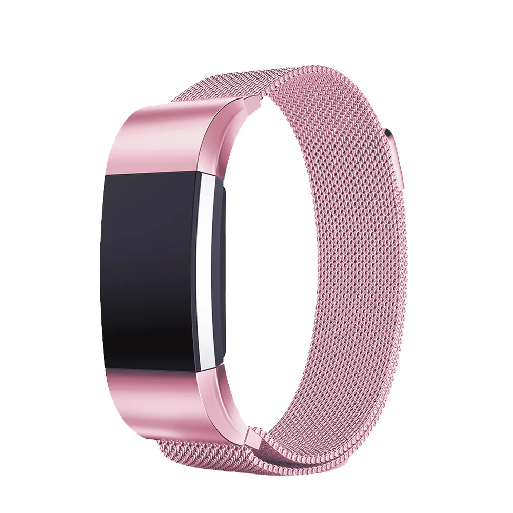 Магнитный Миланский ремешок-петля для Fitbit Charge 2, металлические браслеты из нержавеющей стали для Fitbit Charge 2, браслет