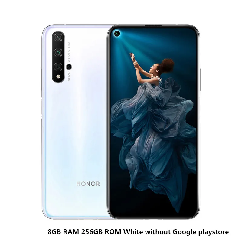 8GB 256GB White No P Мобильный телефон Honor 20, 8 ГБ, 128 ГБ, 6,26 дюймов, NFC, 48 Мп+ 16 МП, камера Kirin 980, Восьмиядерный, Android 9, супер зарядка, 3750 мАч, мобильный телефон - Цвет: 8GB 256GB White No P