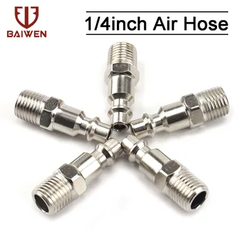 

5pcs Air Line Hose Compressor Fittings Connector Quick Release Connector Fasteren Pneumatic Tool Accessories 1/4" Inner