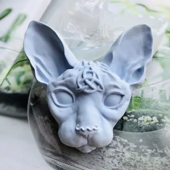 

Beerus head Clay mold diy Silicone mold for Concrete decoration Dragon ball Canadian hairless cat silicone Epoxy plaster mold