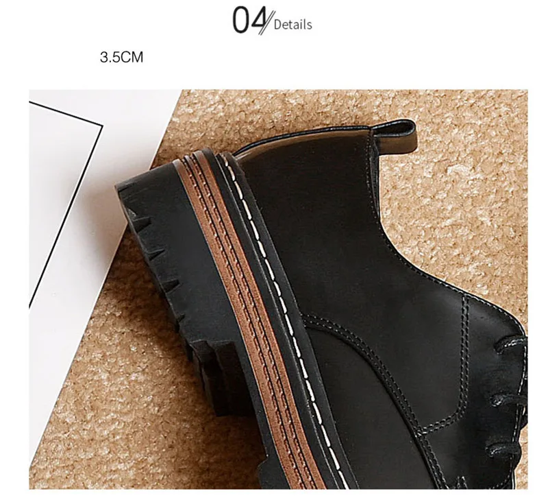 British Style Women Flats Platform Oxfords Vintage Lace Up Ladies Girls Brogues Shoes Black Brown College Oxford Shoes For Woman (19)