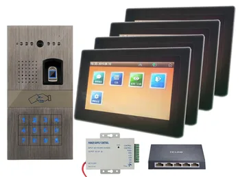 

New Arrival Digital Home Video Intercom Doorbell Kits 4X7" Video Door Phone monitor+FRID Panel Camera +Power supply+Switch