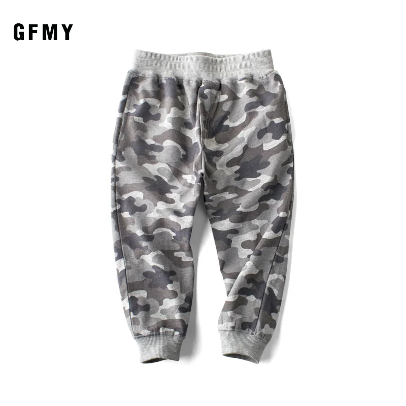 gray GFMY/Новинка года; сезон весна; длинные камуфляжные штаны с карманами и эластичными штанинами для мальчиков; детские штаны; уличная одежда; Штаны для мальчиков 24 месяца - Цвет: gray