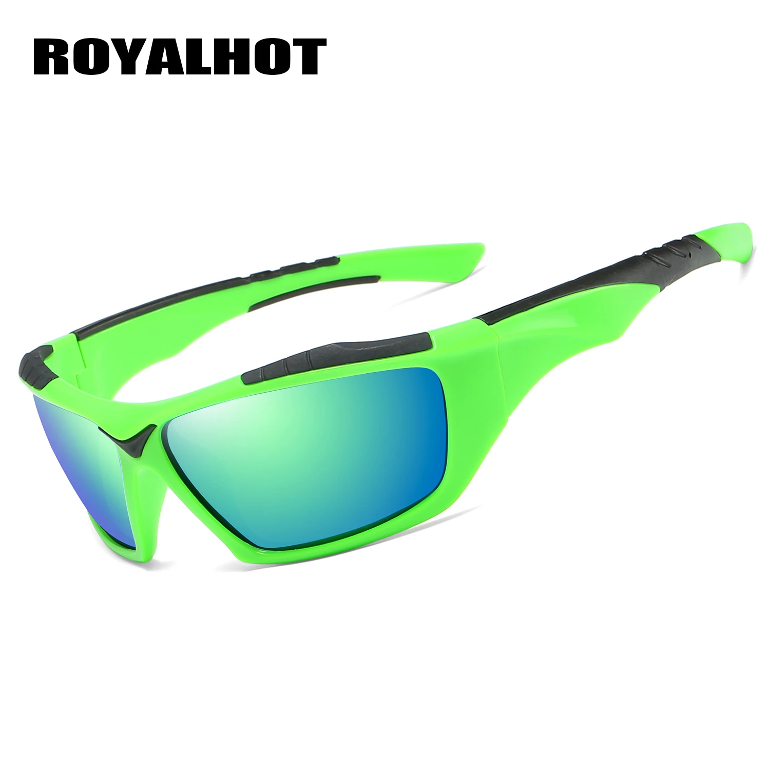 RoyalHot мужские и женские поляризационные, прямоугольной формы, оправа, спортивные солнцезащитные очки, Винтажные Солнцезащитные очки, ретро очки, мужские очки, 900209 - Цвет линз: black green