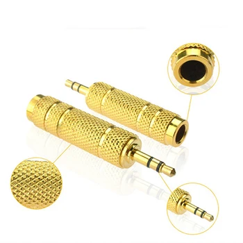 

New 6.35mm Male Plug to 3.5mm Female Connector Headphone Amplifier Audio Adapter Microphone AUX 6.3 3.5 mm Converter