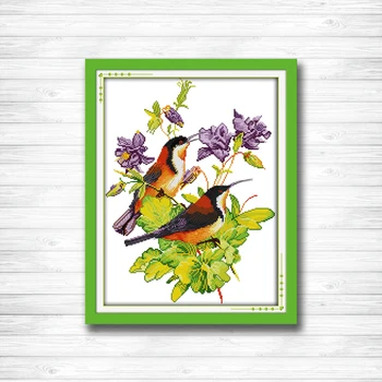 

The magpies bring the spring Decor Sets embroidery Needlework Counted Printed on canvas DMC 11CT 14CT Cross Stitch kits birds