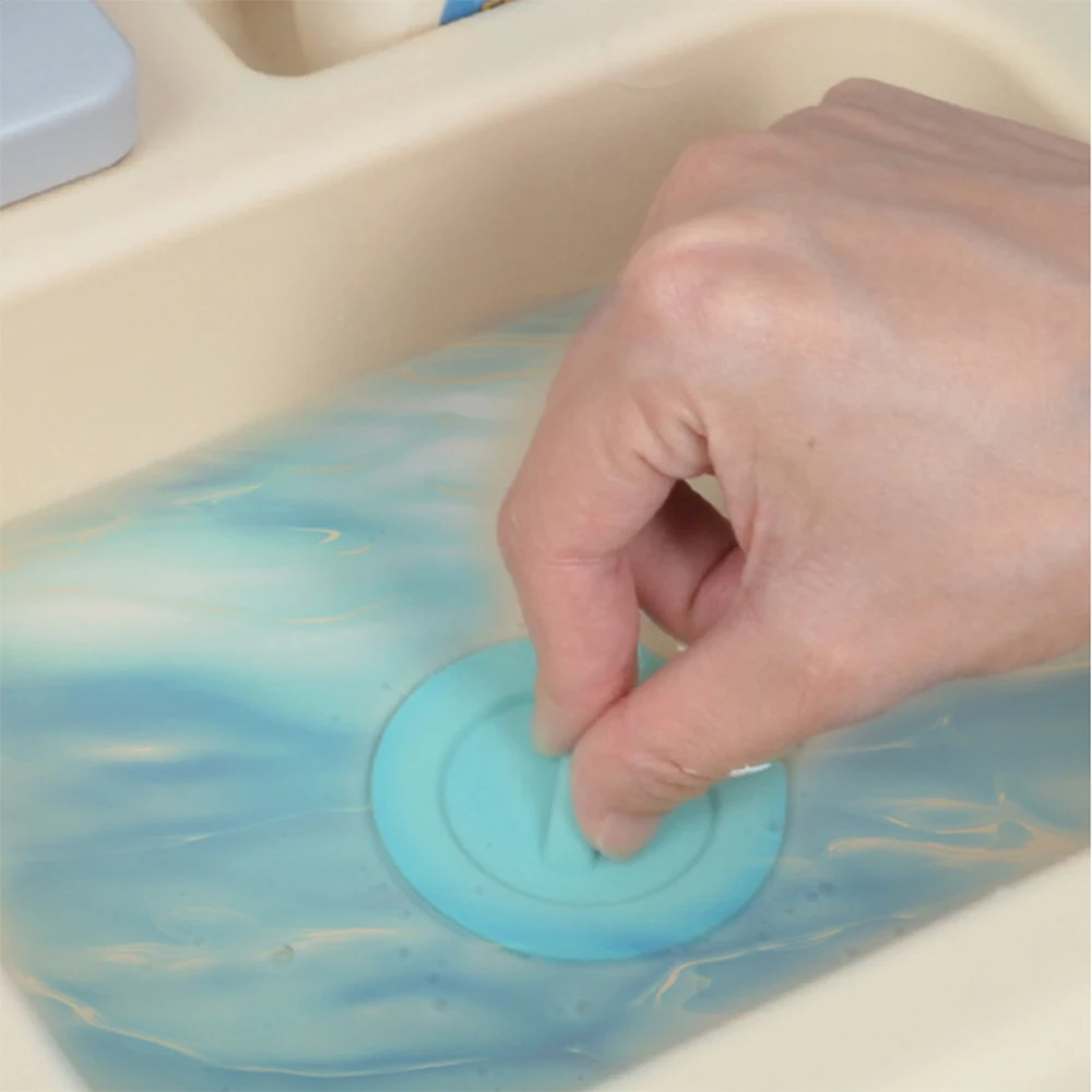 Pretend Role Play Kitchen Sink Toys Dishwasher Playing Toy with Running Water Automatic Faucets Play House Toys for Kids Gifts
